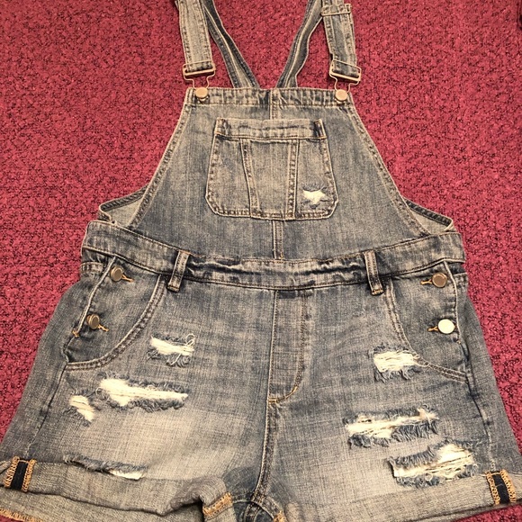 Blank NYC Denim - Blank NYC Distressed Destroyed Shortalls Overalls